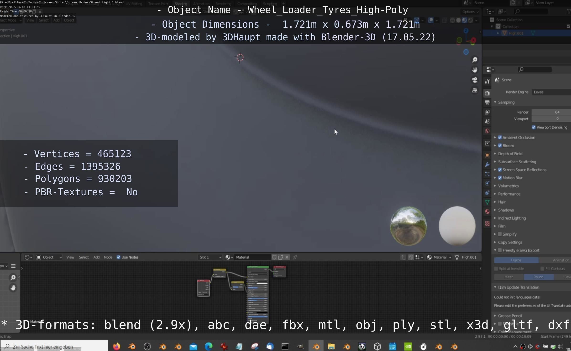 Wheel Loader Tyre High Poly Version 3D model_48