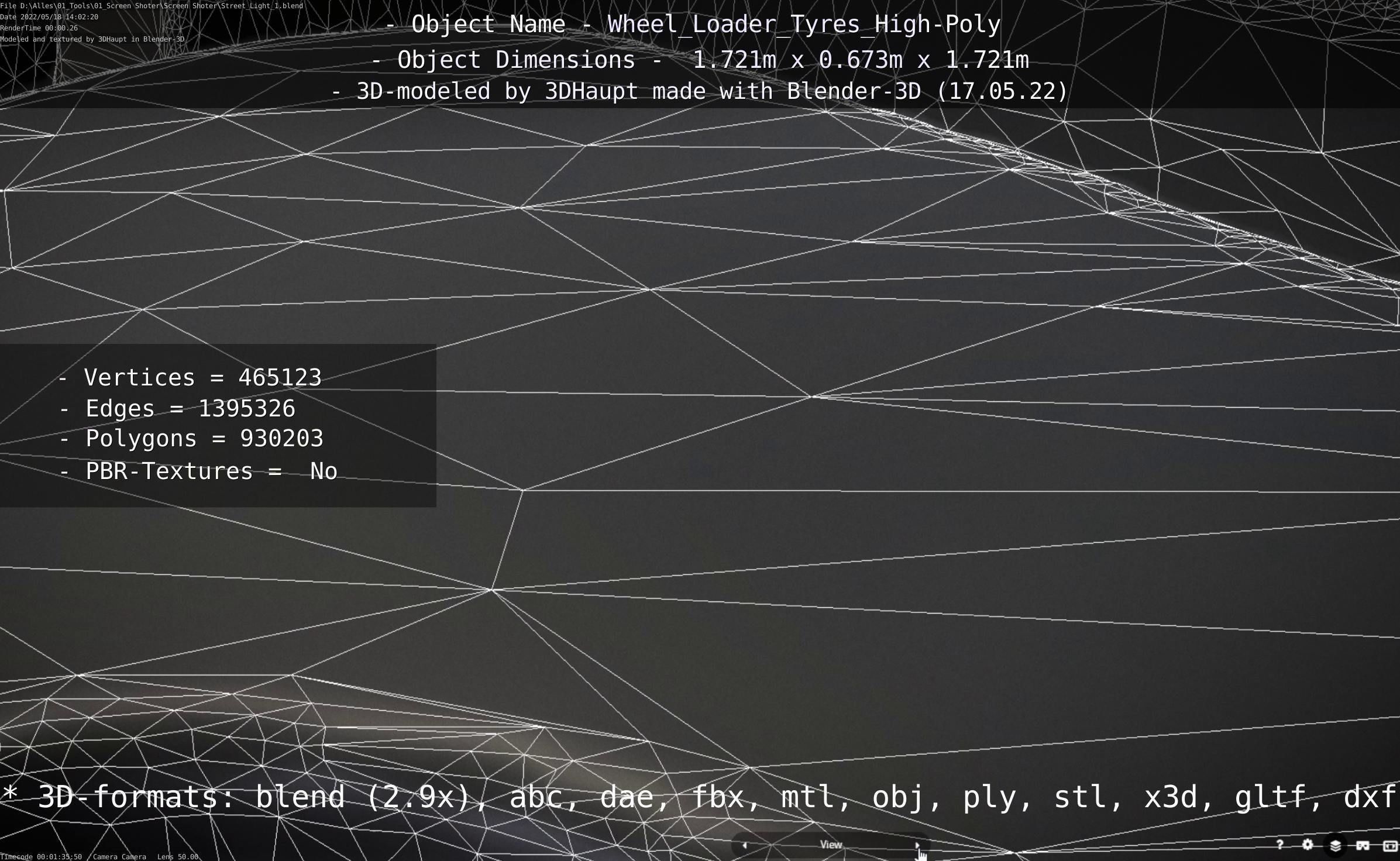 Wheel Loader Tyre High Poly Version 3D model_113