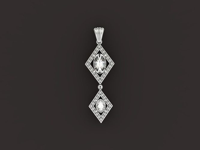  rhombus pendant in stones 3D print model