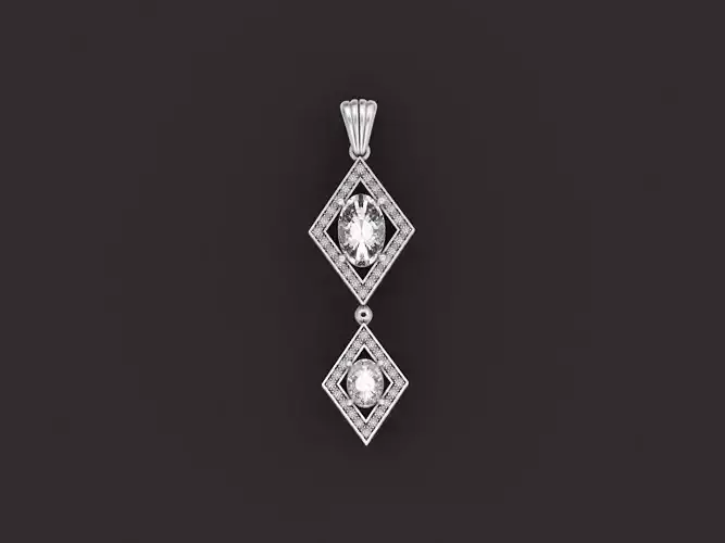  rhombus pendant in stones