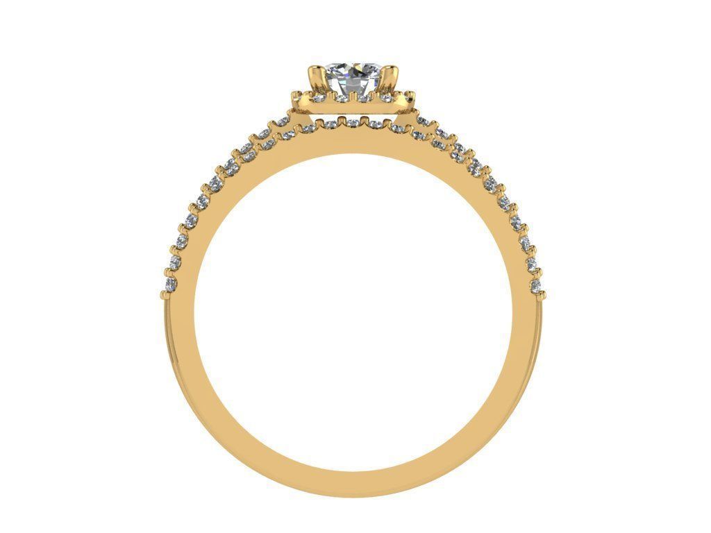 Ring159 engagement ring set gold 3D print model_2