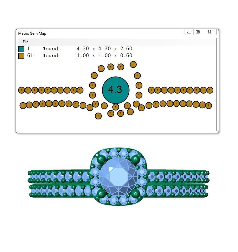 Ring159 engagement ring set gold 3D print model_6