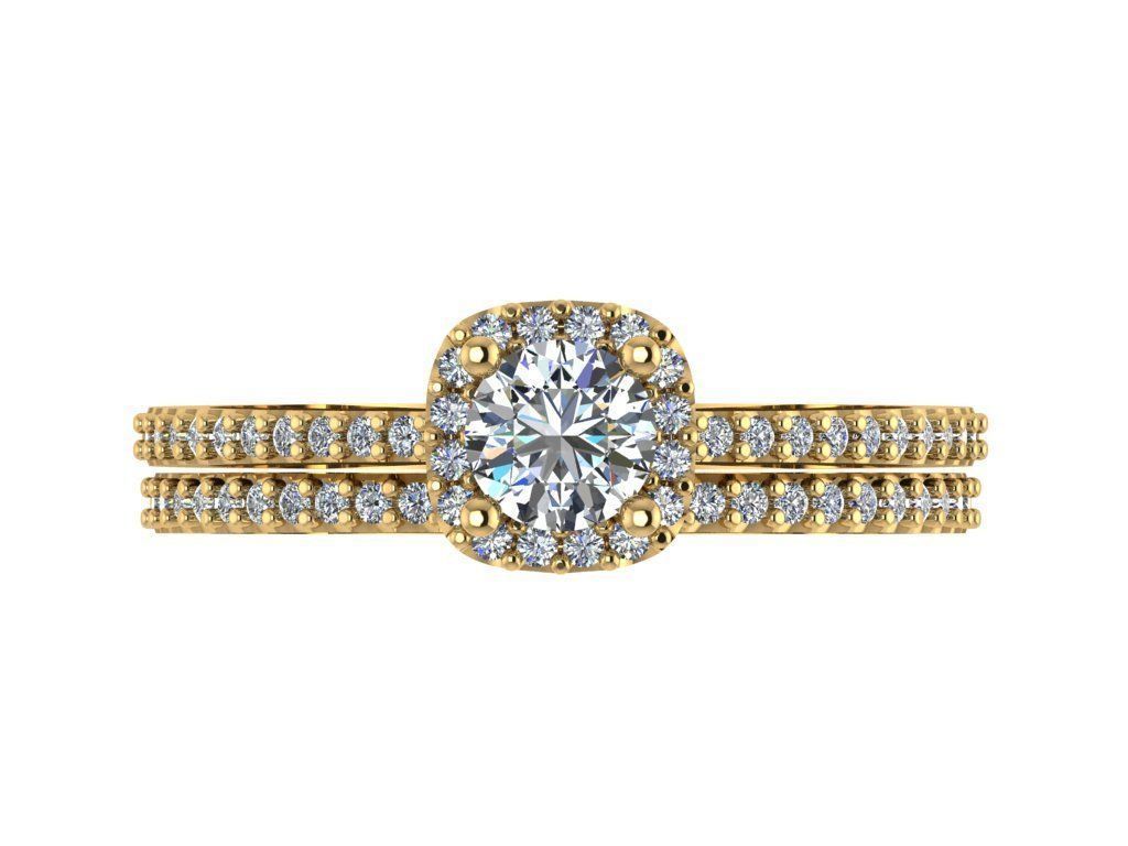 Ring159 engagement ring set gold 3D print model_1