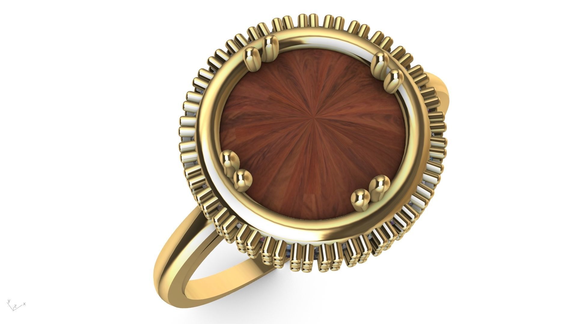 diamond cabochon ring stl verified  3D print model_15