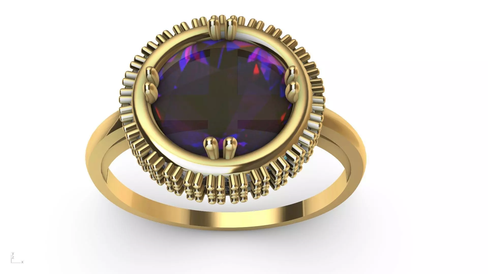 diamond cabochon ring stl verified  3D print model_0