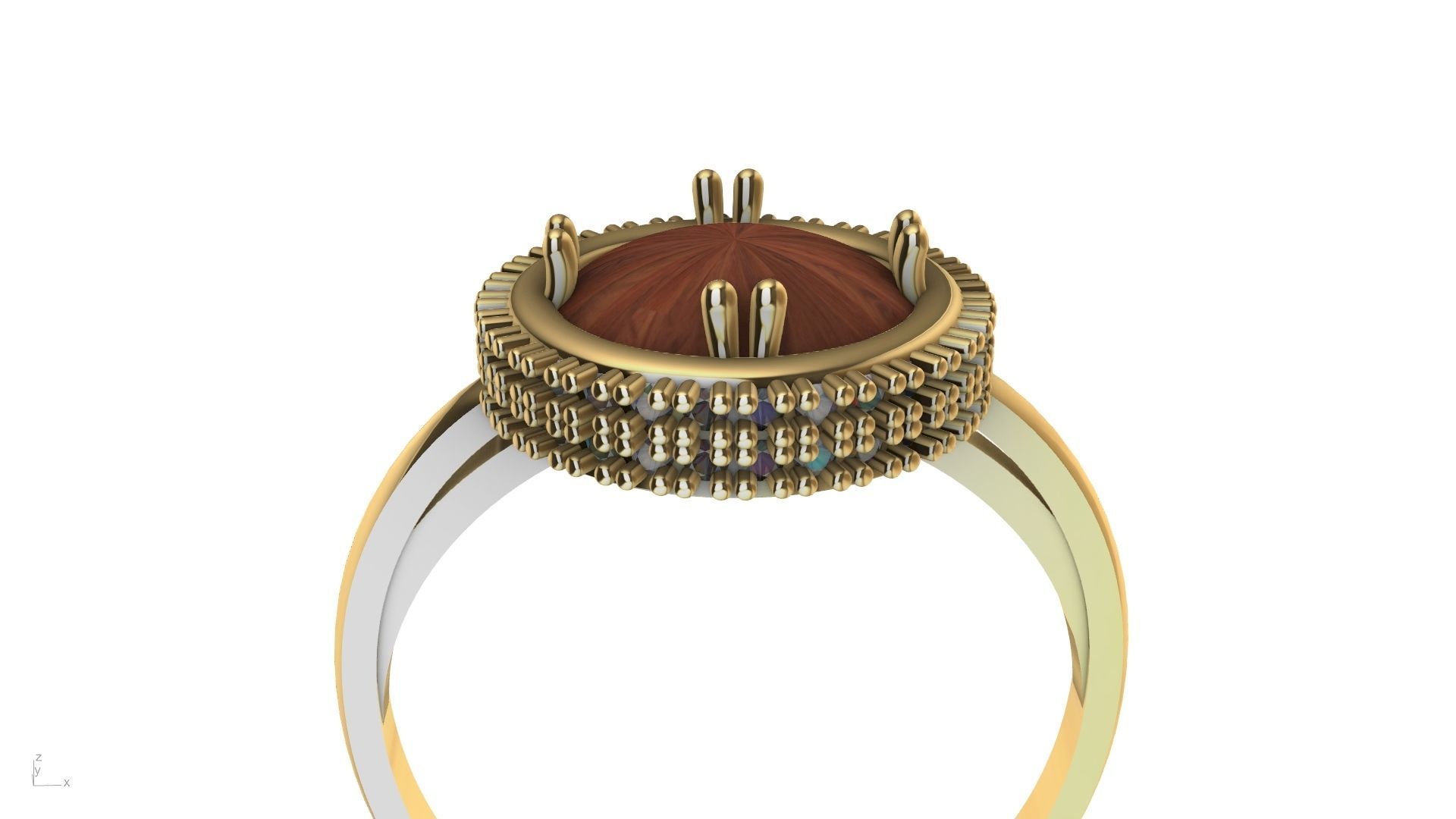 diamond cabochon ring stl verified  3D print model_14