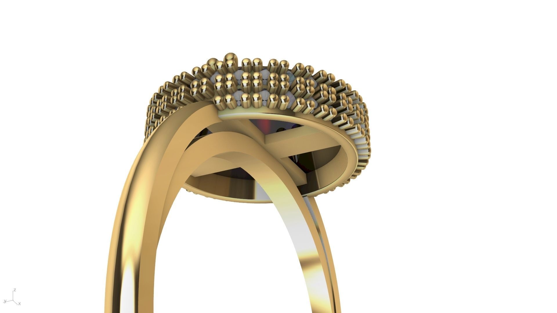 diamond cabochon ring stl verified  3D print model_12