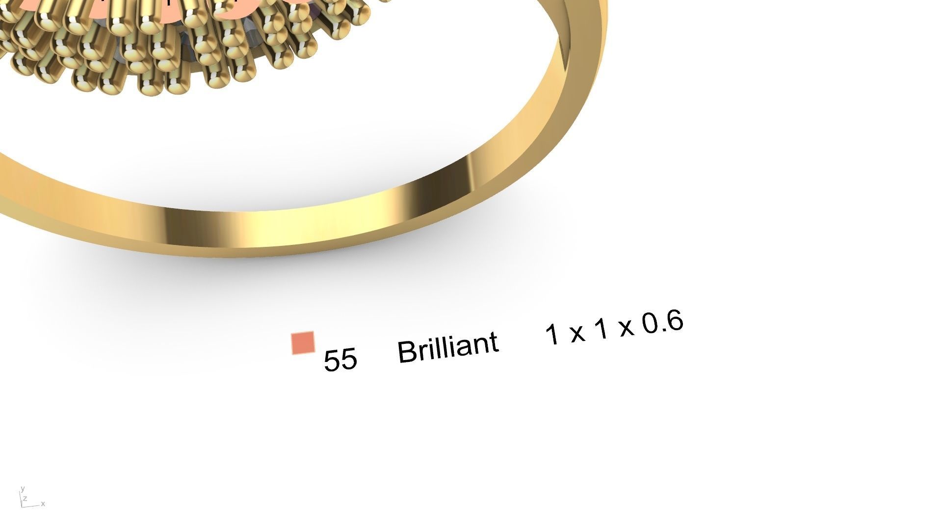 diamond cabochon ring stl verified  3D print model_13