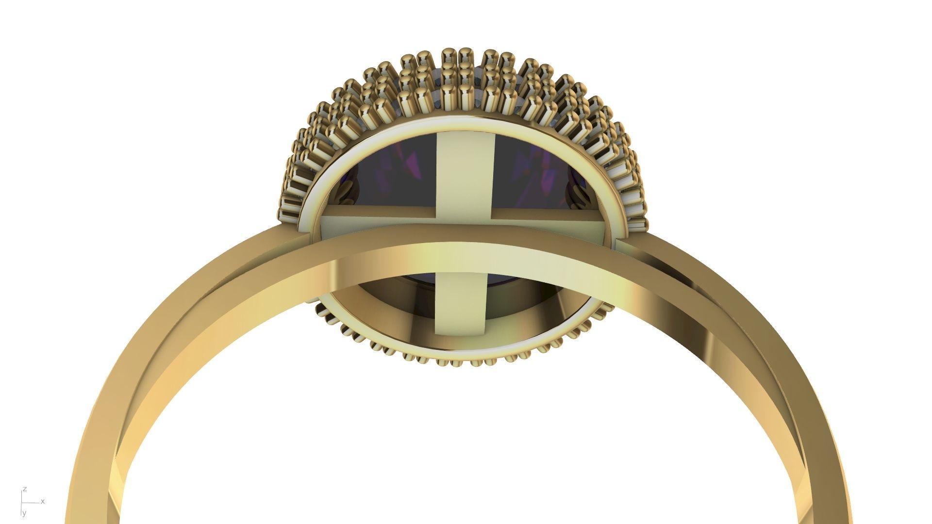 diamond cabochon ring stl verified  3D print model_11