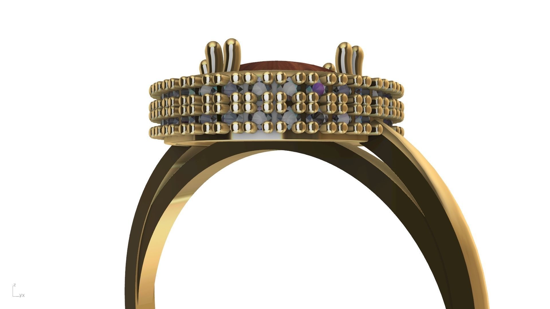 diamond cabochon ring stl verified  3D print model_17