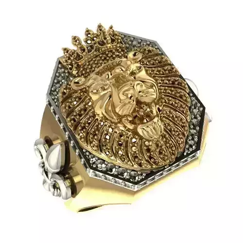 lion king ring 3D print model