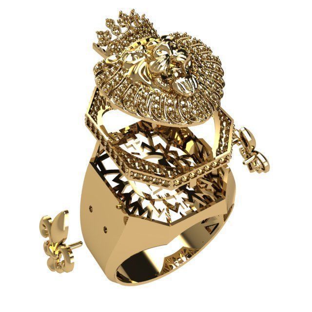 lion king ring 3D print model_1