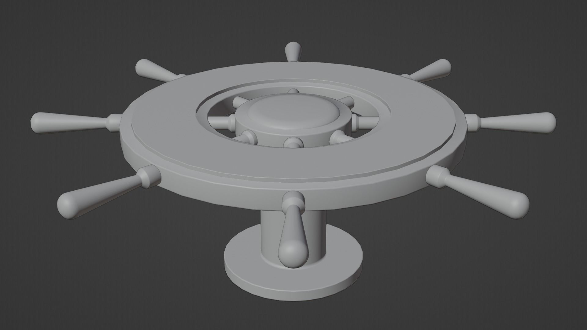 Ships Wheel Table Low-poly 3D model_8