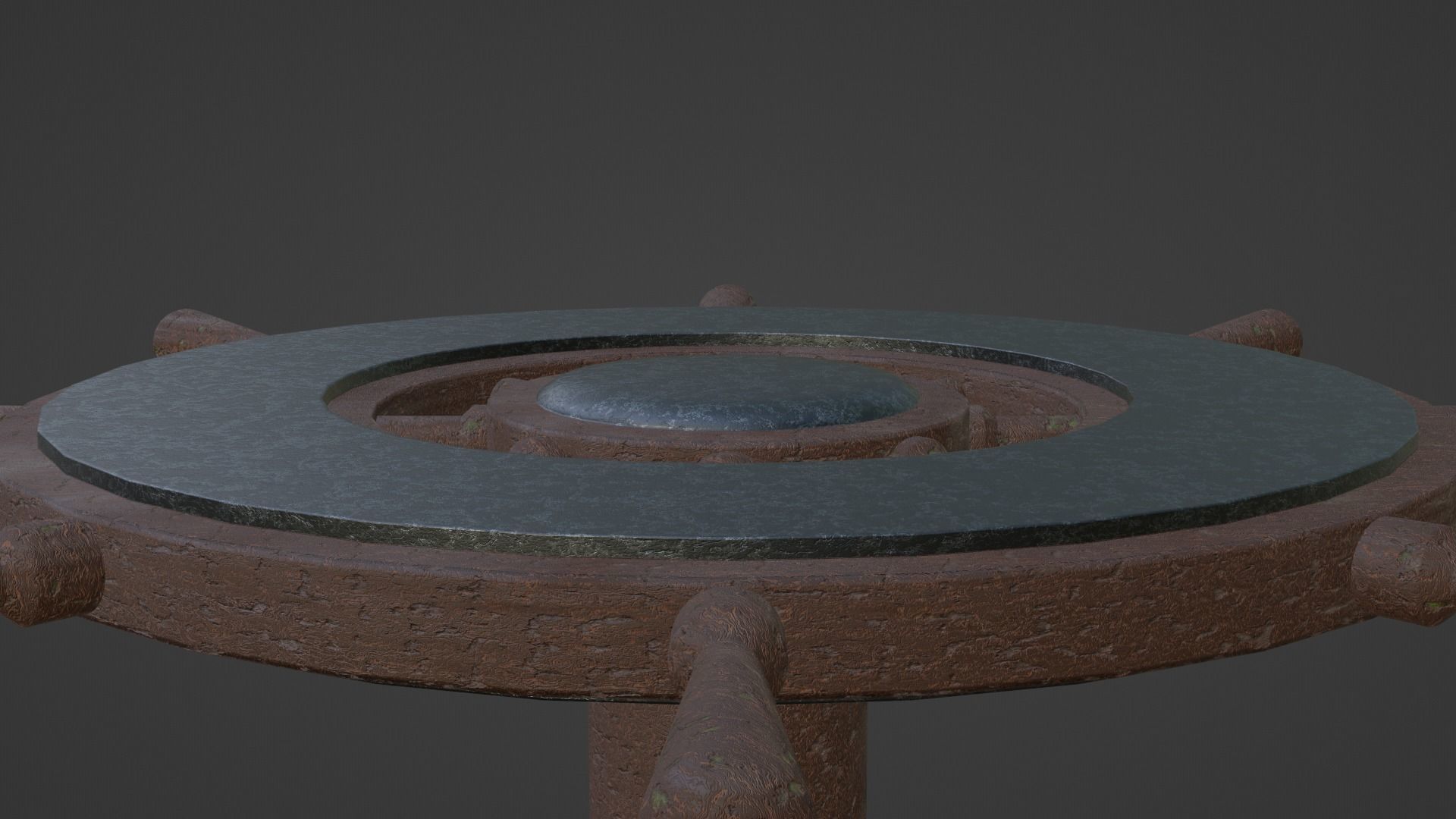 Ships Wheel Table Low-poly 3D model_10