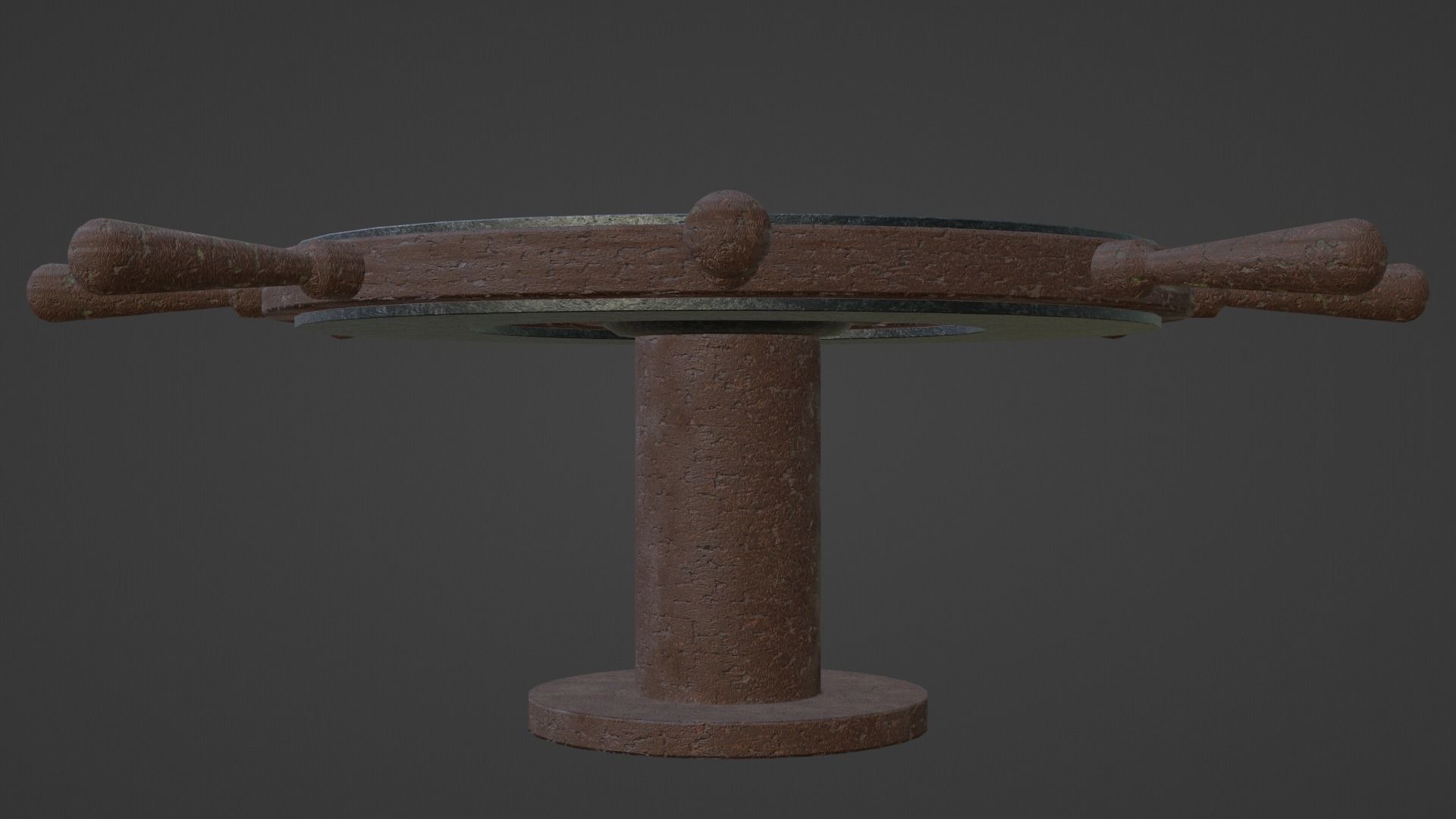 Ships Wheel Table Low-poly 3D model_1