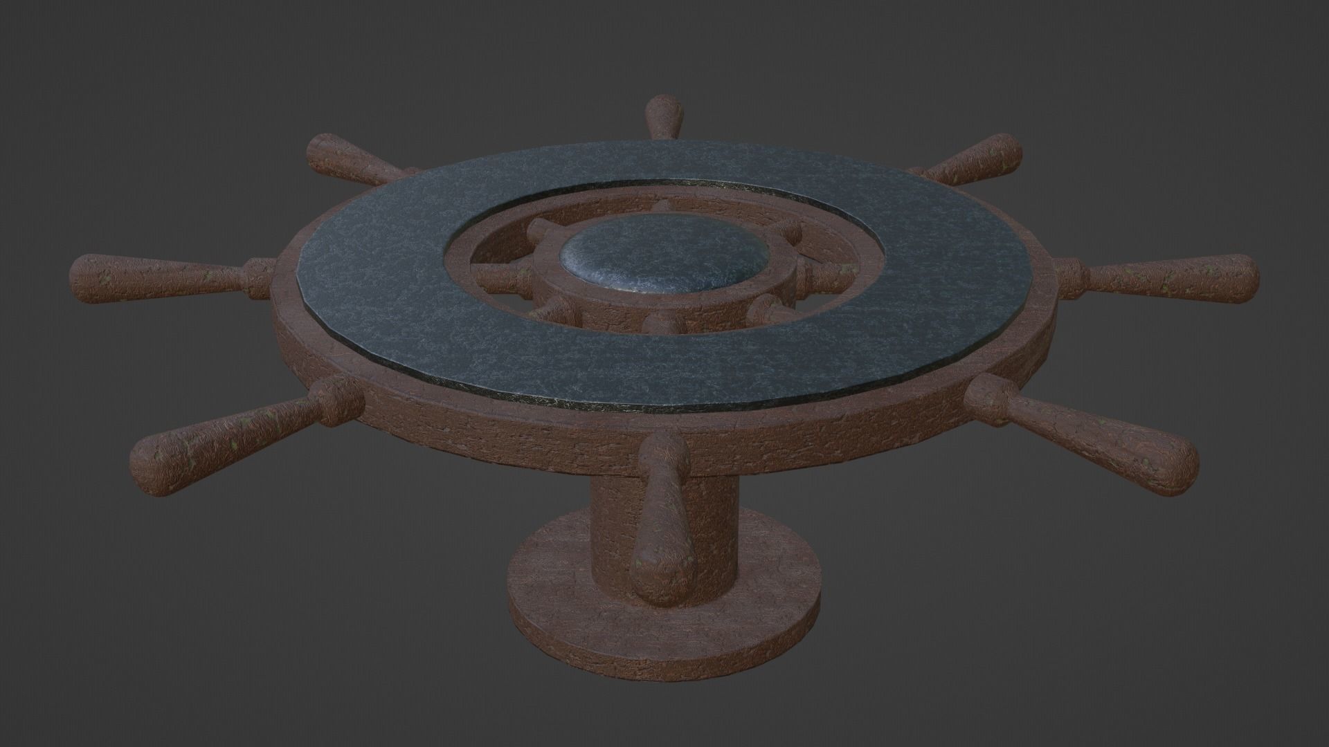 Ships Wheel Table Low-poly 3D model_7