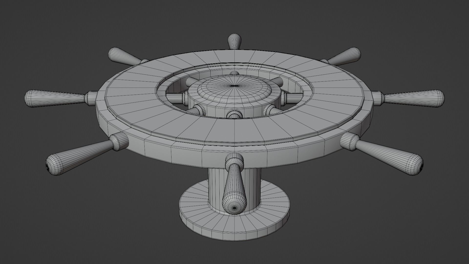 Ships Wheel Table Low-poly 3D model_9