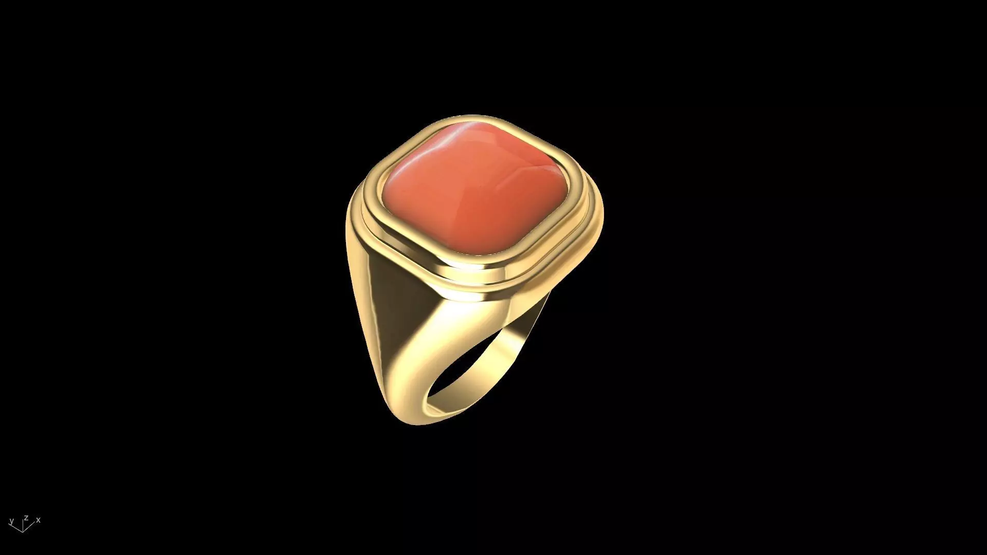 conic cornered cabochon ring stl verified  3D print model_0