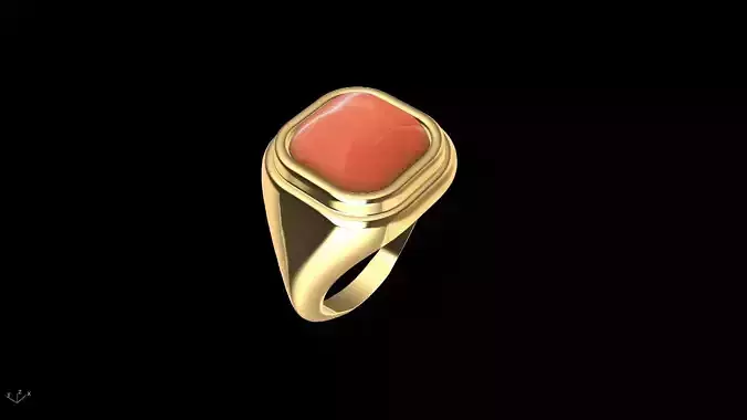 conic cornered cabochon ring stl verified  3D print model