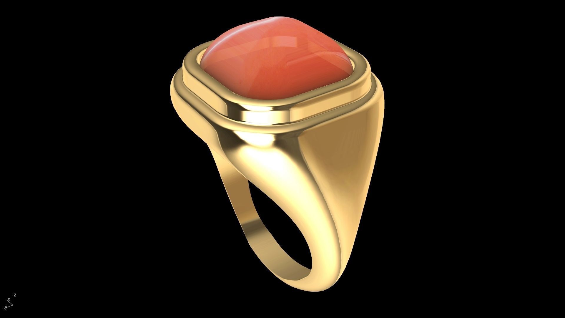 conic cornered cabochon ring stl verified  3D print model_7