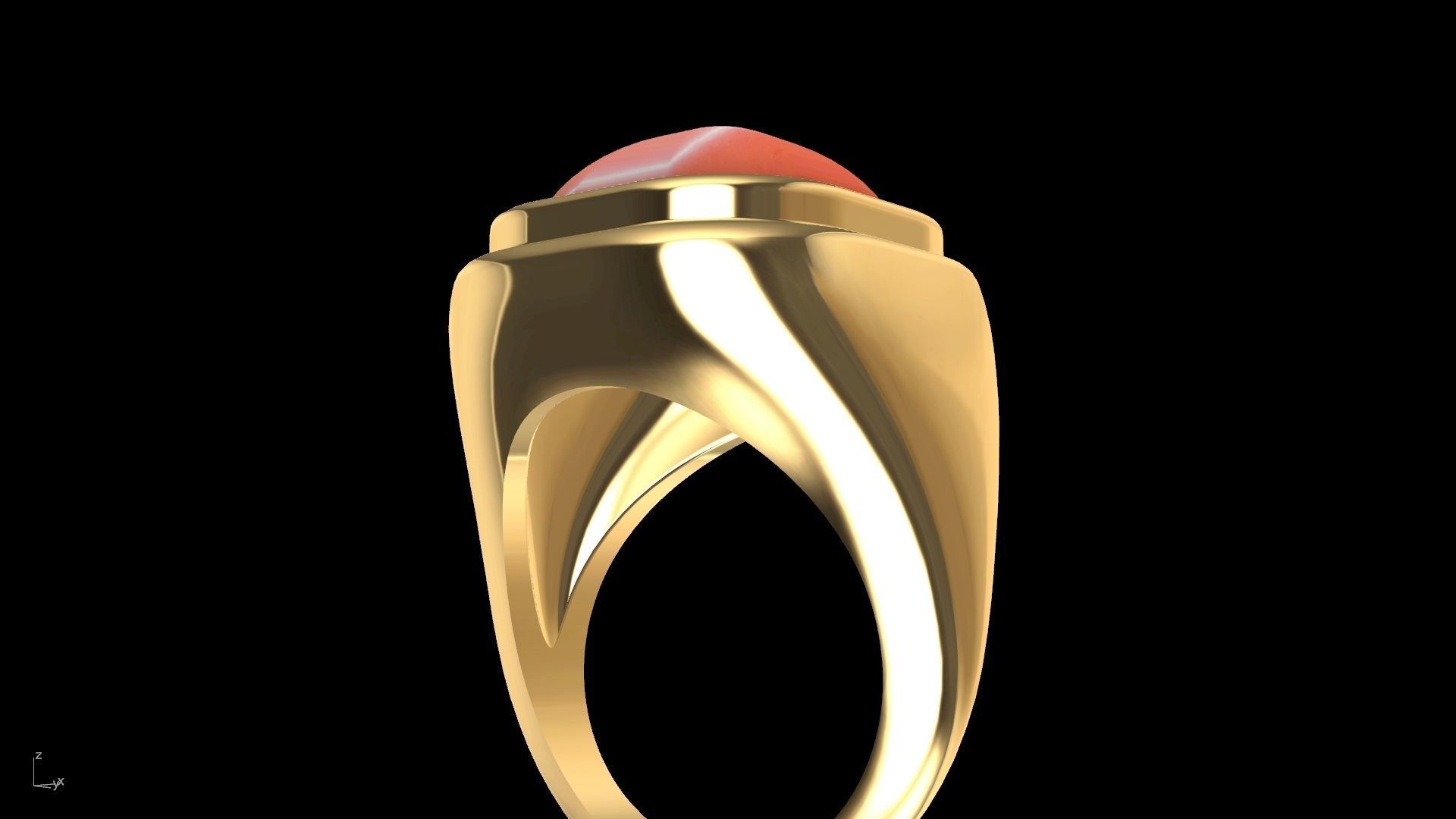 conic cornered cabochon ring stl verified  3D print model_11