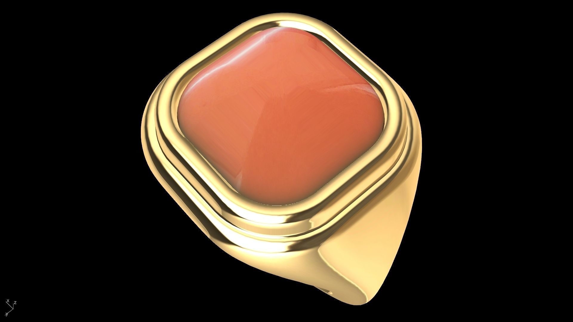 conic cornered cabochon ring stl verified  3D print model_9