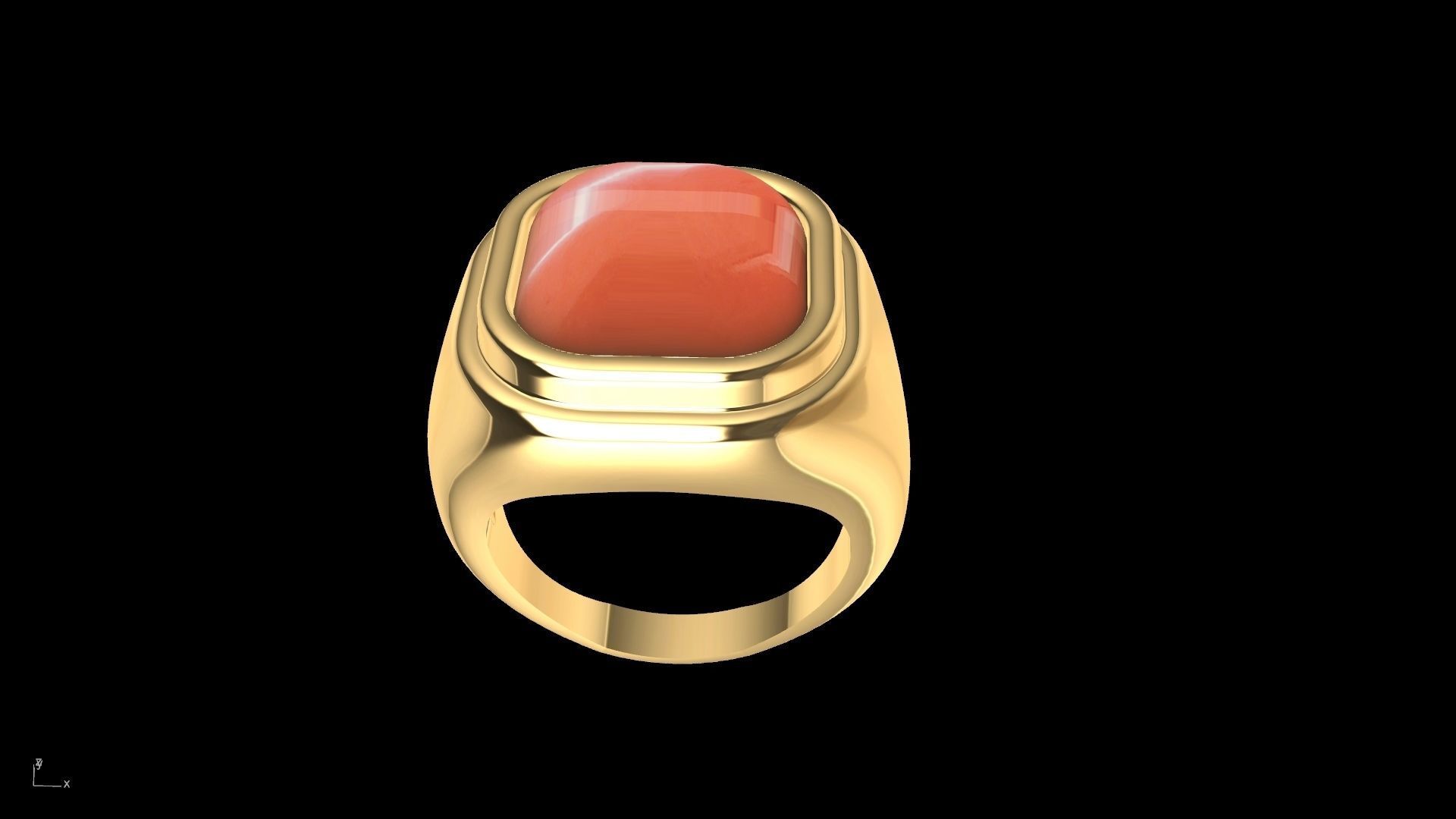 conic cornered cabochon ring stl verified  3D print model_6