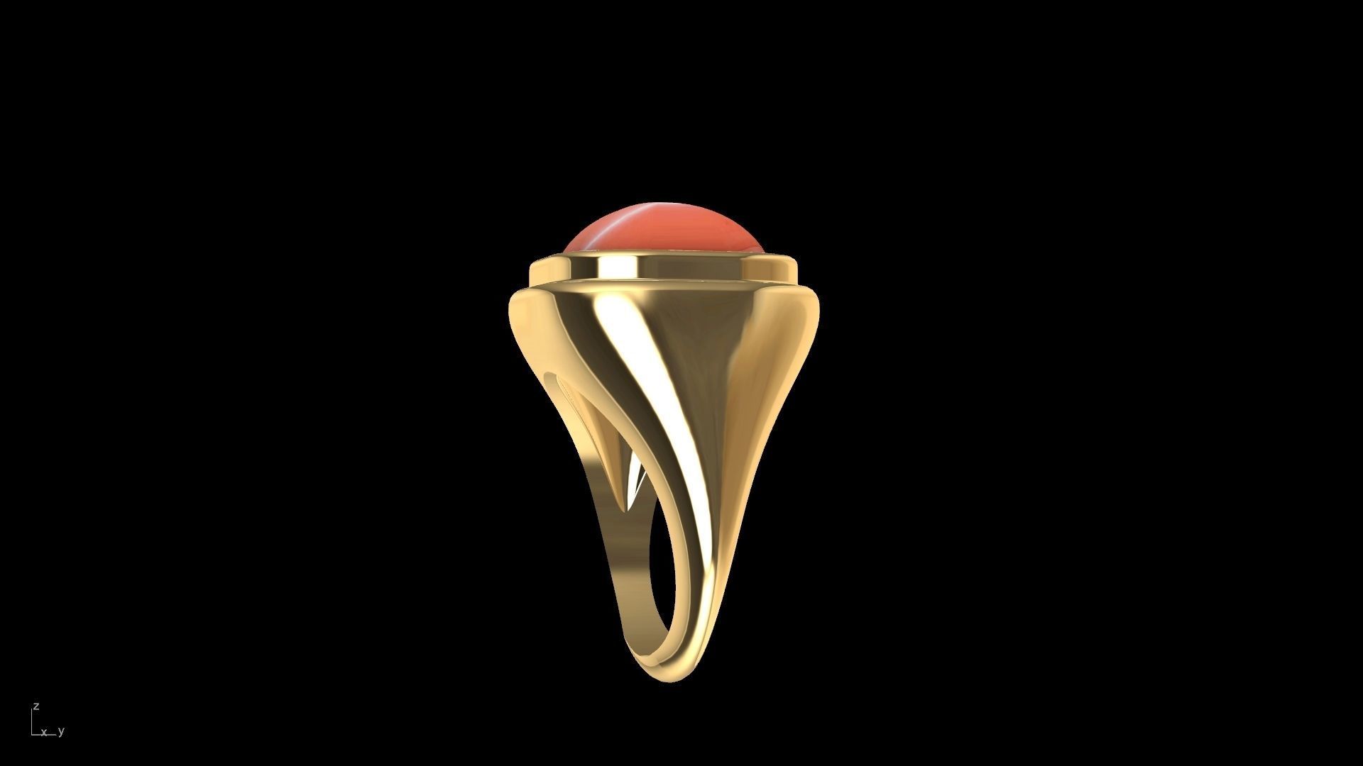 conic cornered cabochon ring stl verified  3D print model_4