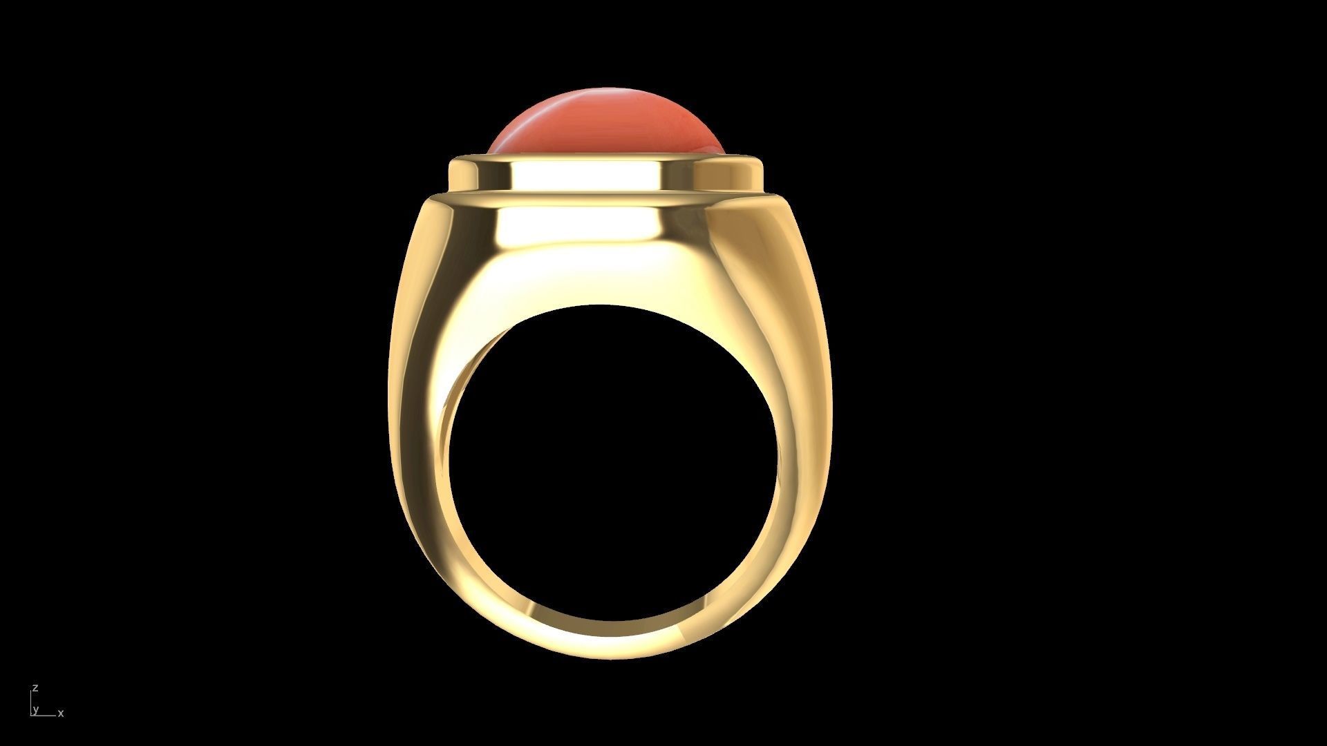 conic cornered cabochon ring stl verified  3D print model_5
