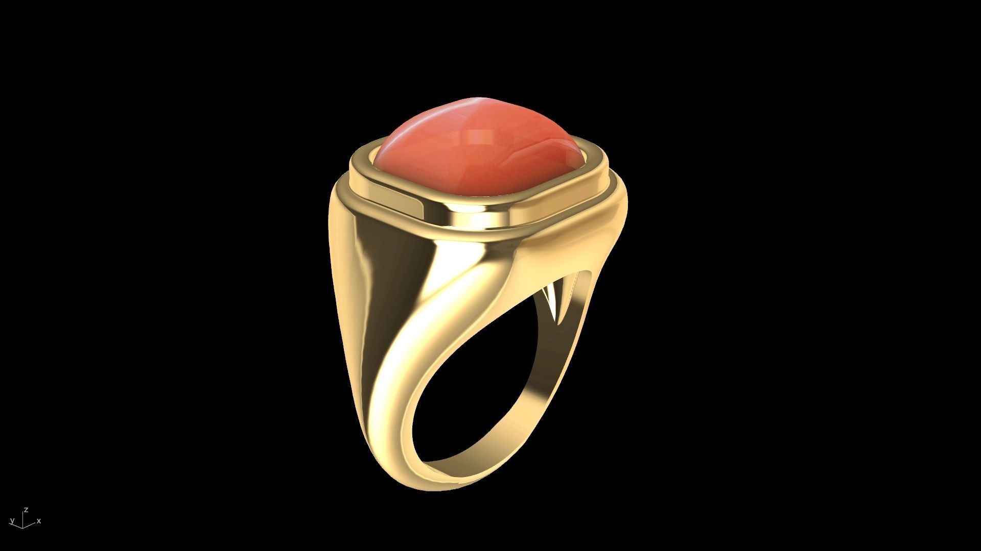 conic cornered cabochon ring stl verified  3D print model_8