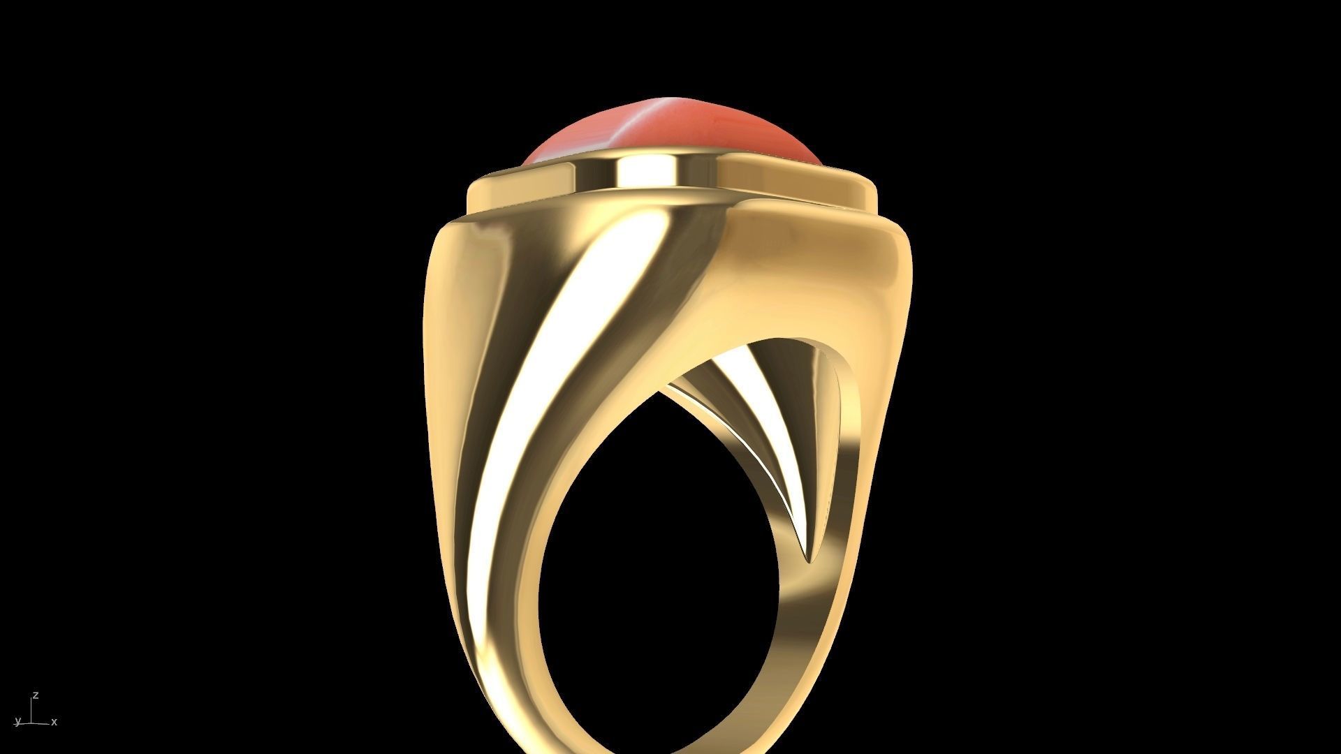 conic cornered cabochon ring stl verified  3D print model_12