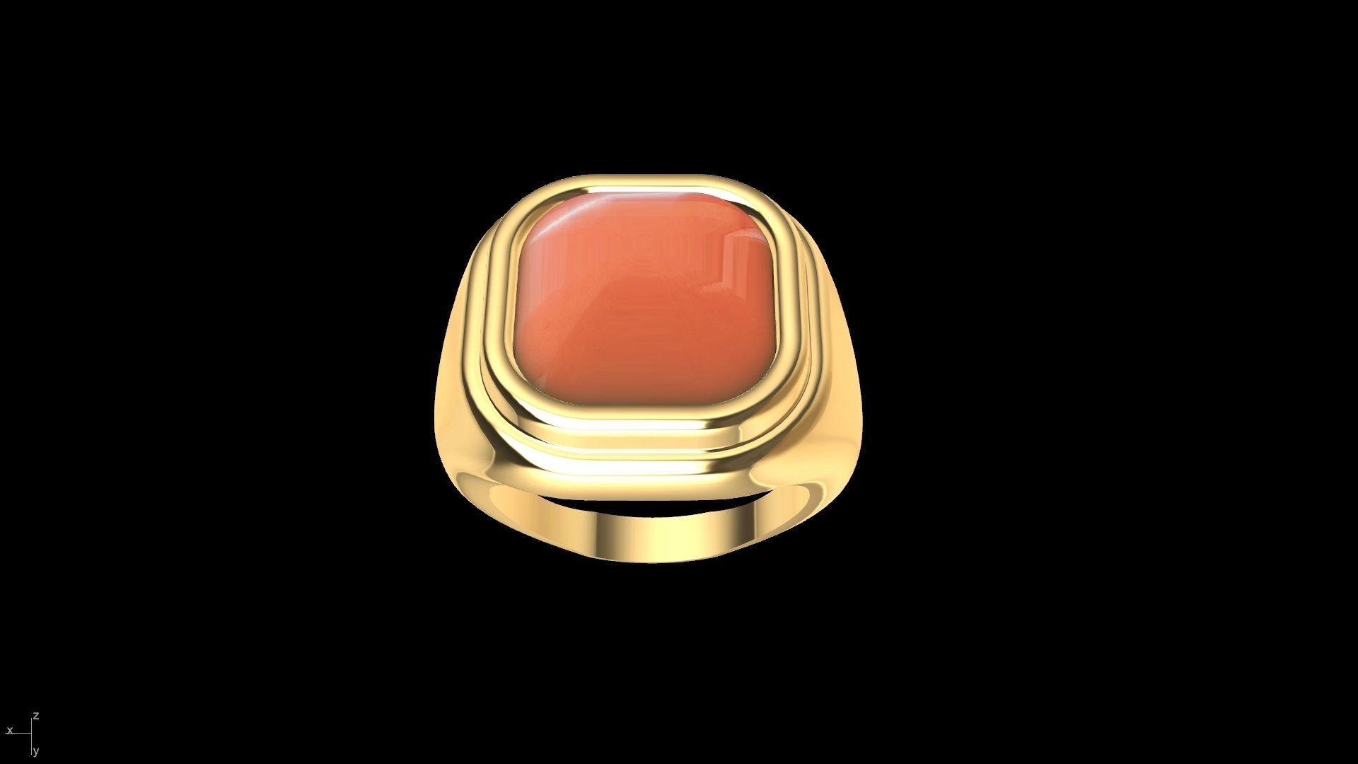 conic cornered cabochon ring stl verified  3D print model_1