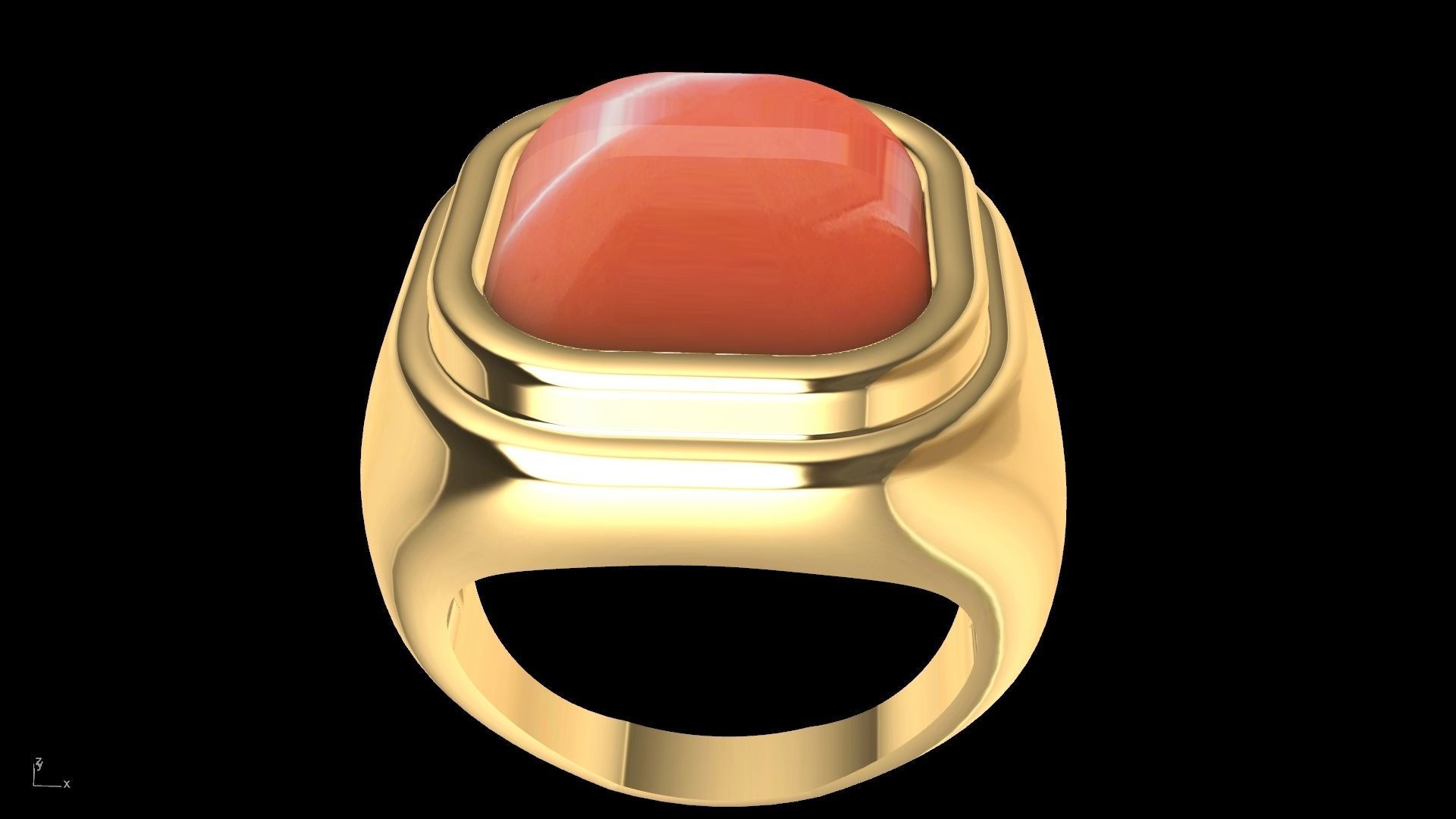 conic cornered cabochon ring stl verified  3D print model_10