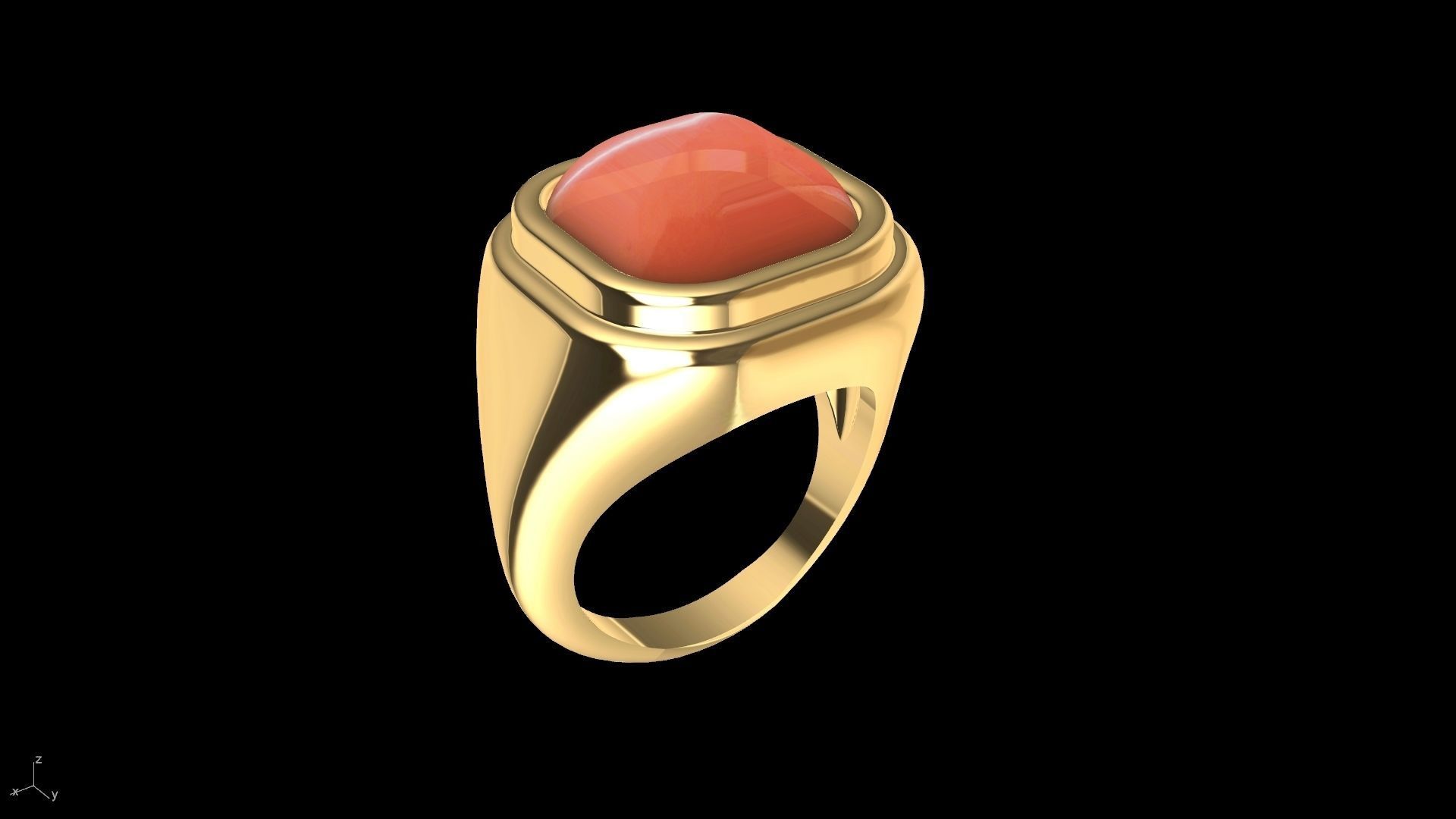 conic cornered cabochon ring stl verified  3D print model_2