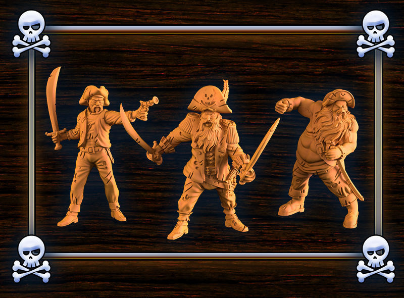 Pirates wooden pirate in chair 3D print model_1