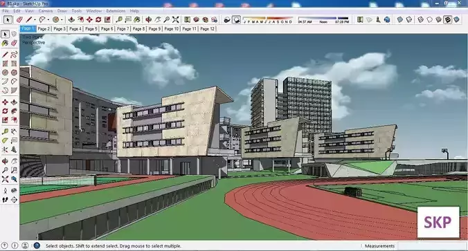 Sketchup School and University B1 3D model
