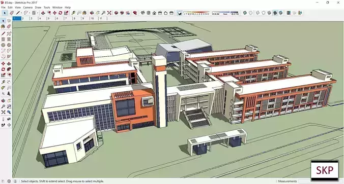 Sketchup School and University B5 3D model