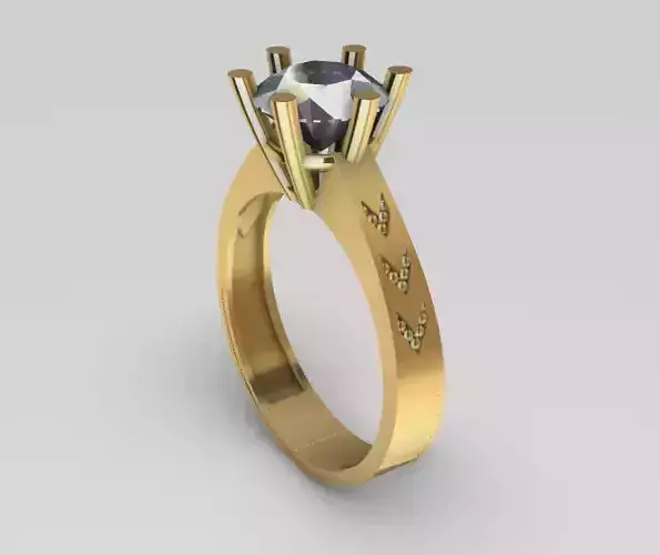 solitaire wedding engagement ring for women 3dm stl model