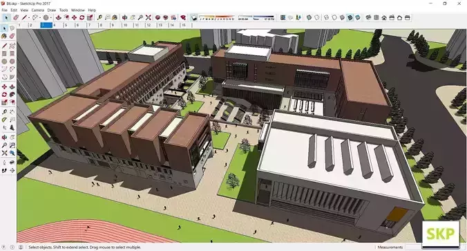 Sketchup School and University B6 3D model