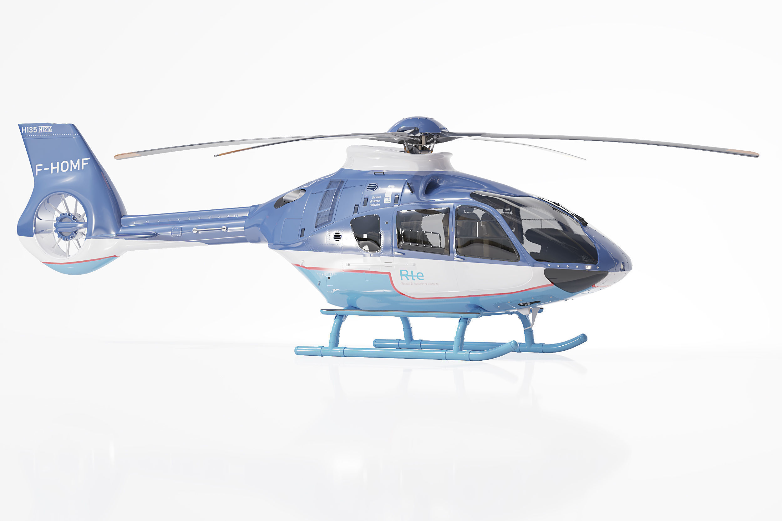 Airbus Helicopter H135 Civil 3D model_4