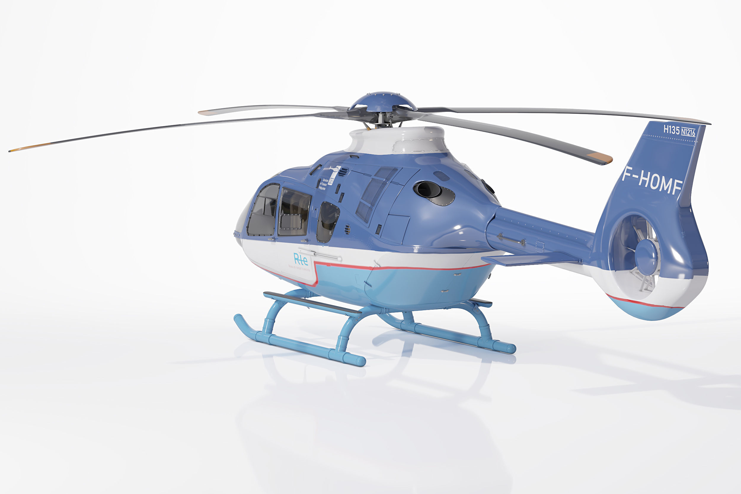 Airbus Helicopter H135 Civil 3D model_2