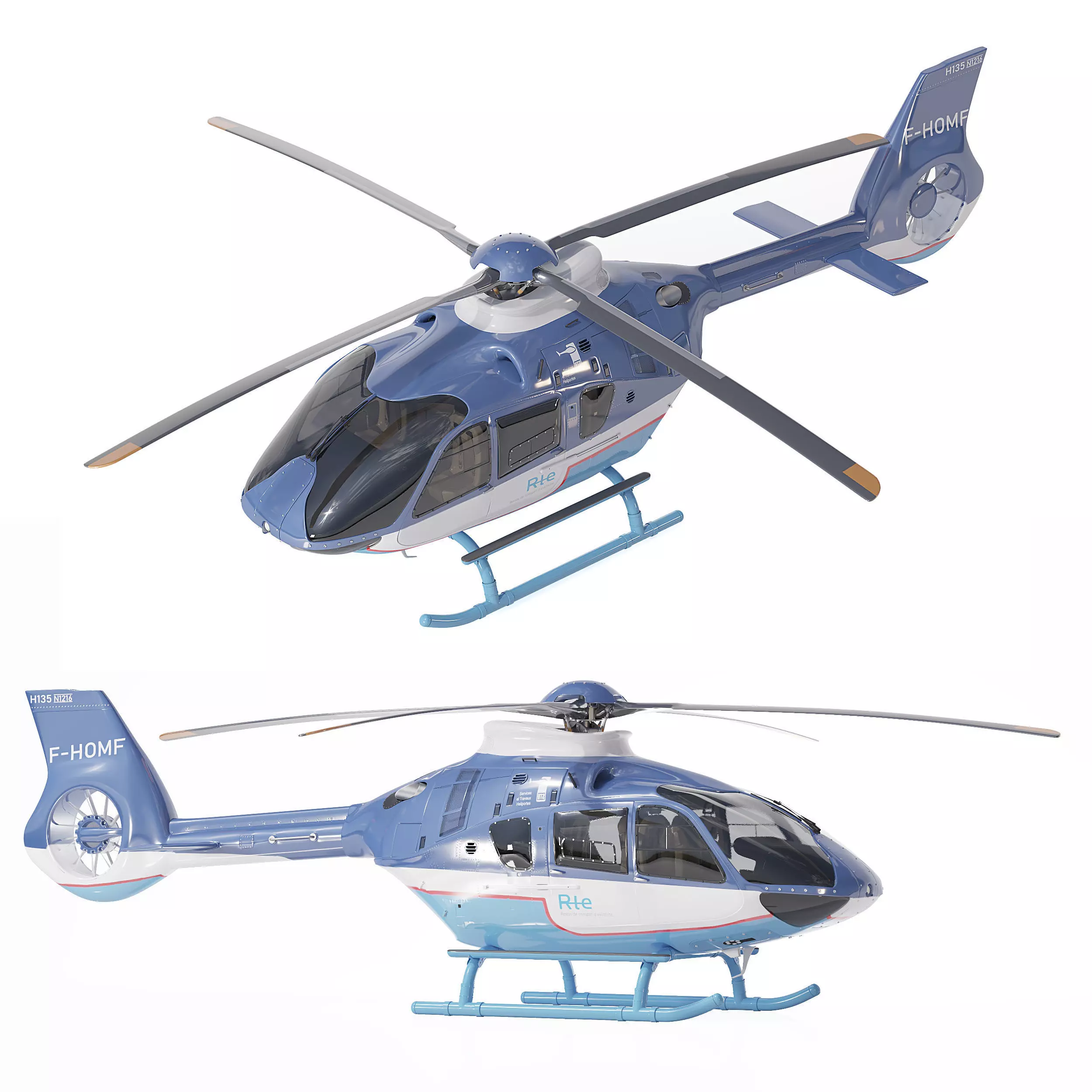 Airbus Helicopter H135 Civil 3D model_0