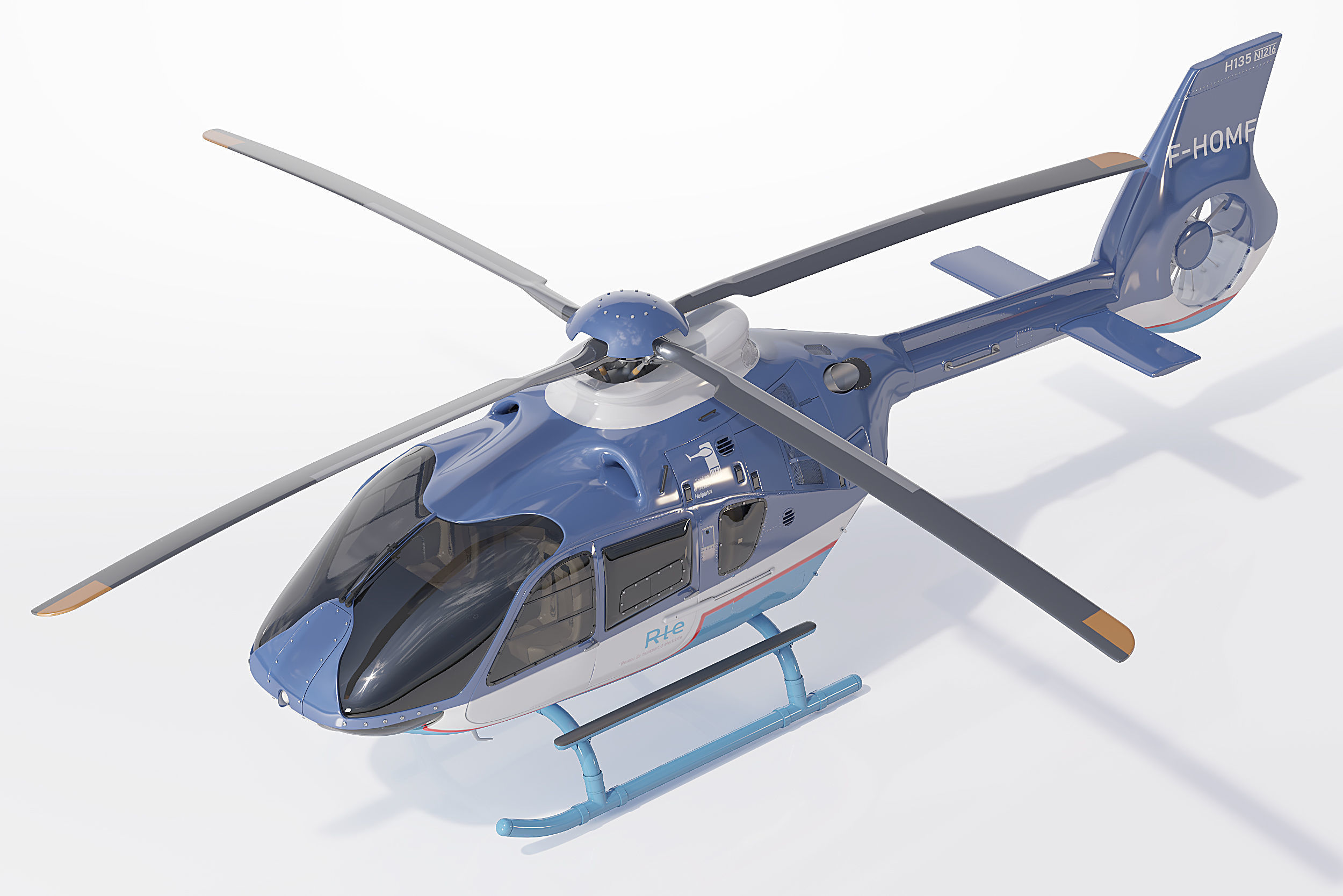Airbus Helicopter H135 Civil 3D model_3