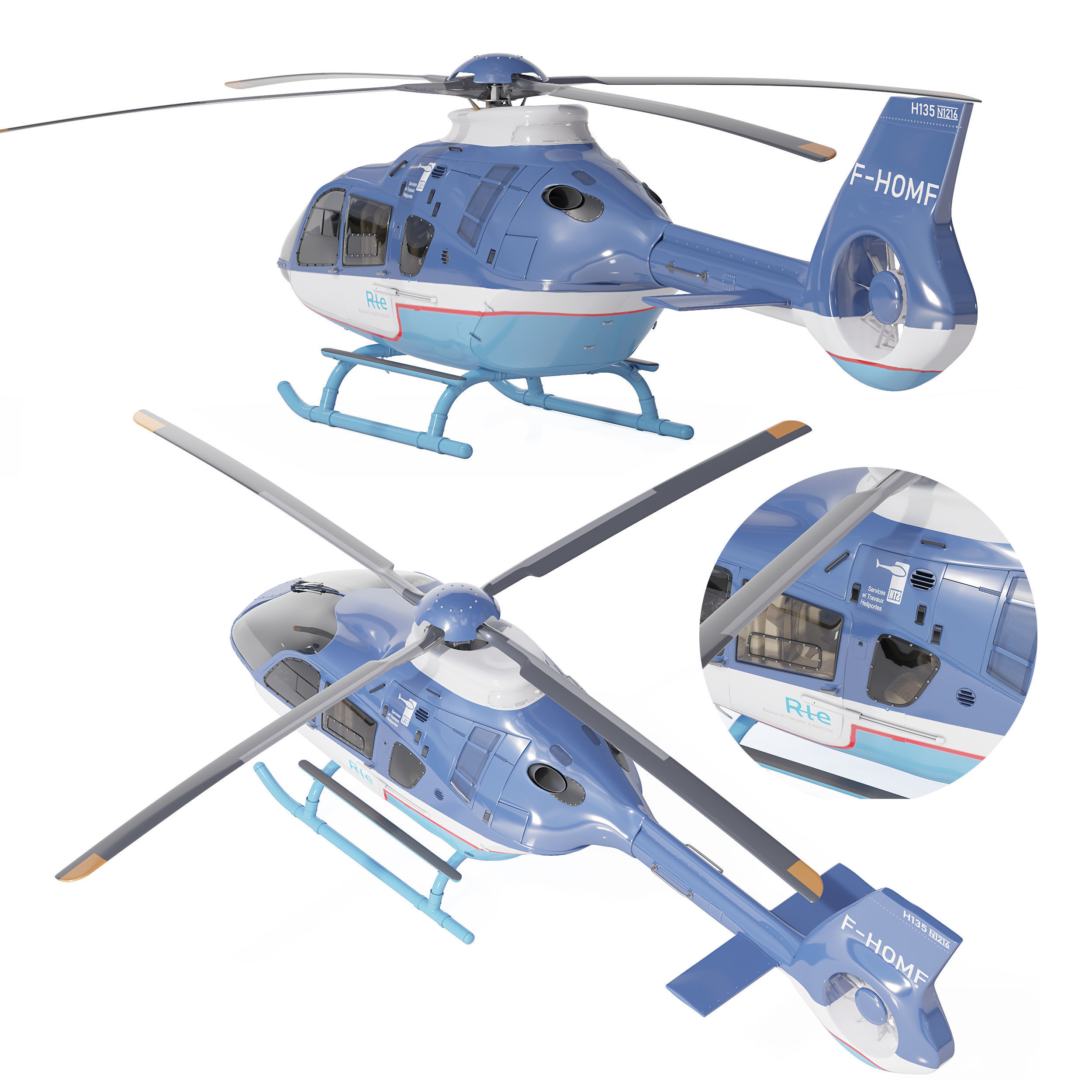 Airbus Helicopter H135 Civil 3D model_1