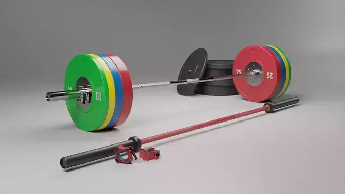 Olympic Barbell with Plates and Collars