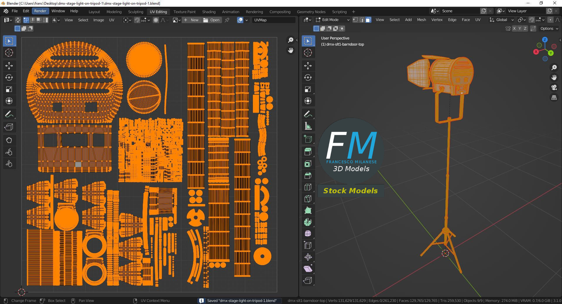 DMX stage light on tripod 1 3D model_10