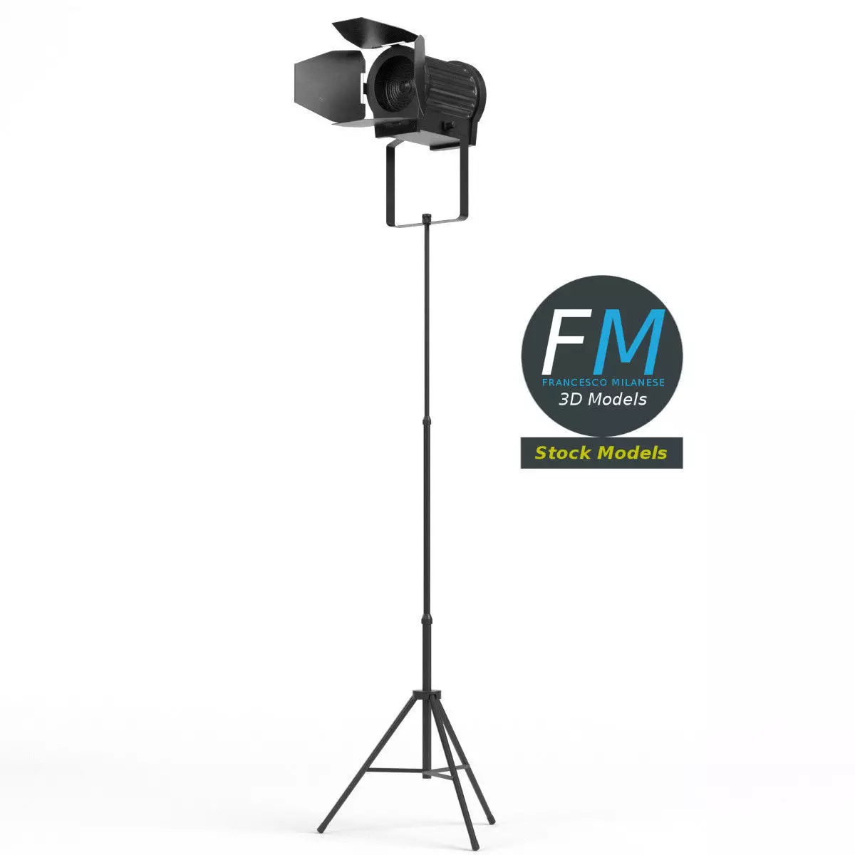 DMX stage light on tripod 1 3D model_0