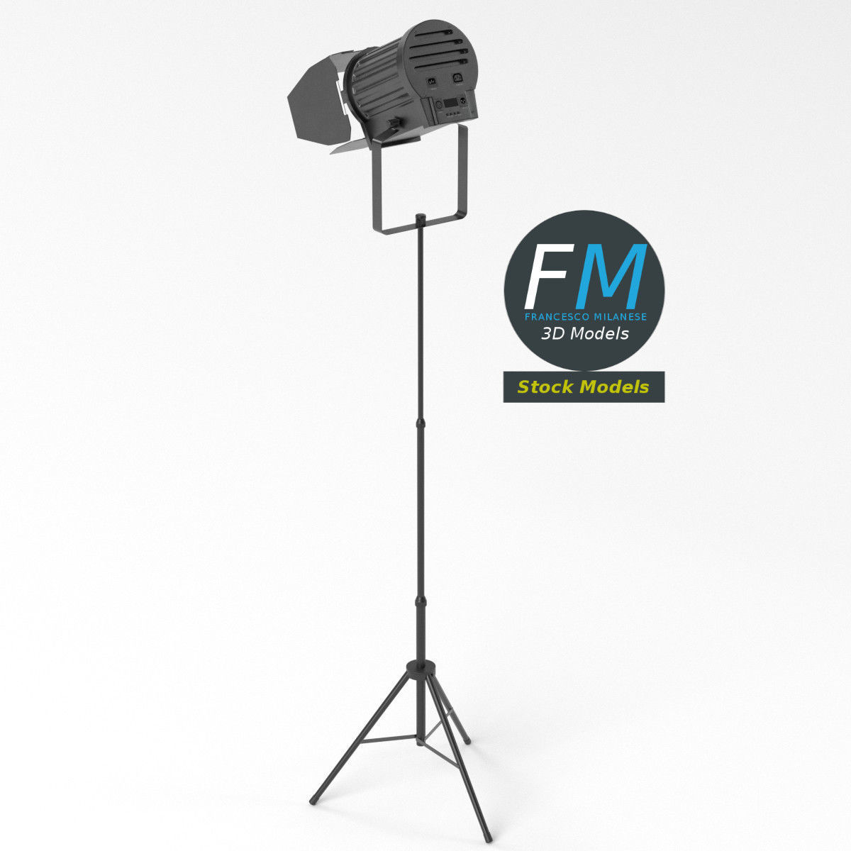 DMX stage light on tripod 1 3D model_5