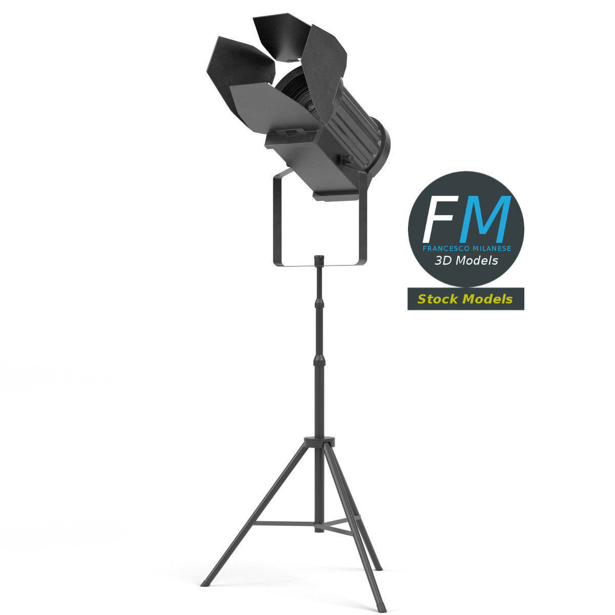 DMX stage light on tripod 1 3D model_4