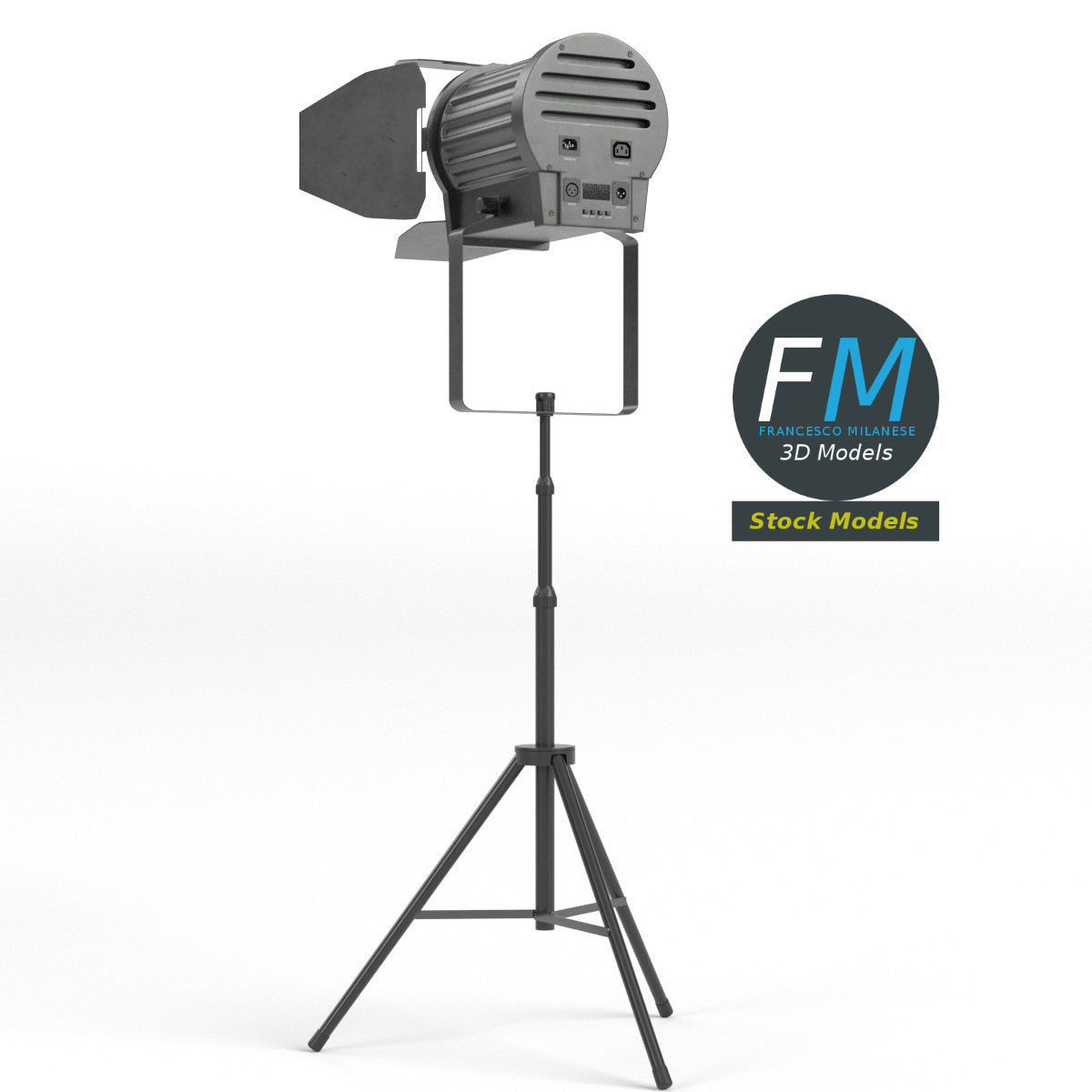 DMX stage light on tripod 1 3D model_3